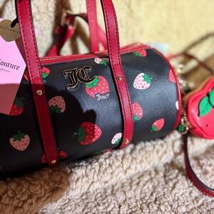 Juicy Couture Black and Red Strawberry Crossbody Bag